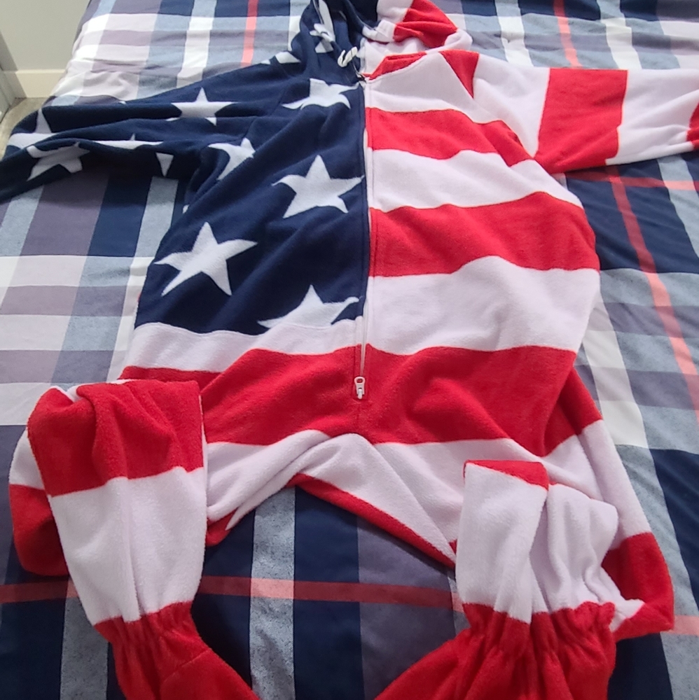 Unisex American flag onesie